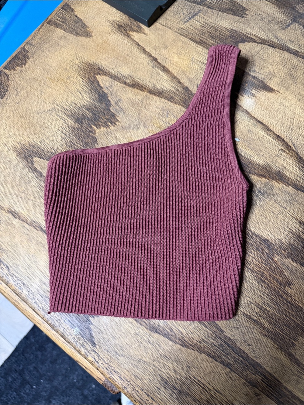 Babaton Sculpt Knit One-Shoulder Cropped Tank Purple 2XS